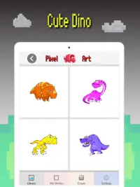 Dinosaurier-Farbpixel-Kunst: Dino-Färbung-Spiel Screen Shot 6