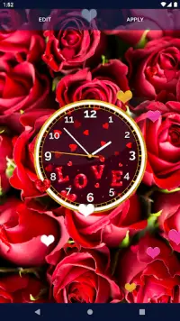 Love Hearts Clock Wallpaper Screen Shot 4