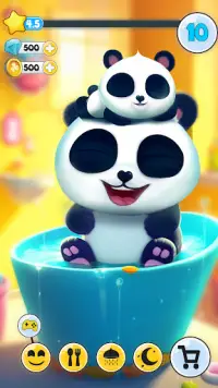 Pu My talking panda, pet care Screen Shot 1
