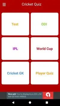 Cricket Quiz Screen Shot 0