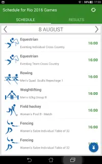 Schedule for Rio 2016 Games Screen Shot 5