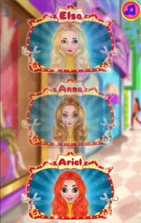 Peluquería niña princesas reinos eligen estilos Screen Shot 1