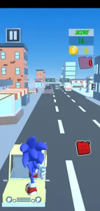 Blue Fast Runner City Hedgehog Sonik Screen Shot 3