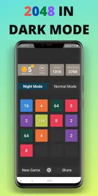 2048 Puzzle Game: Dark Mode & Casual Board Game Screen Shot 0