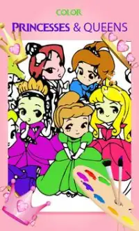 Coloring Queens and Princesses Screen Shot 4