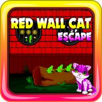 Escape do gato da parede vermelha