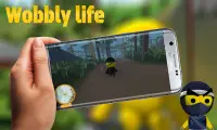 Flat Wobbly ninja life: fall woblilife Screen Shot 1