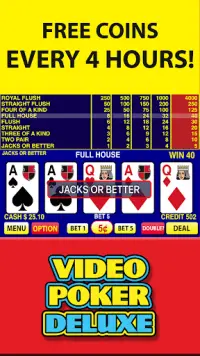 Video Poker Deluxe Screen Shot 2