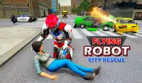 super eroi missione di salvataggio robot volante Screen Shot 7
