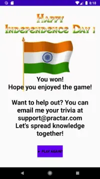 Indian Independence Quiz Screen Shot 2