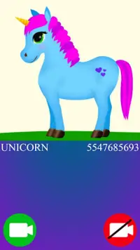 unicorn fake video call game Screen Shot 0