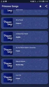 جميع أغاني الأميرة ديزني   الأغاني Screen Shot 4