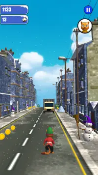 Leo Cat Run hielo - Frozen City Screen Shot 4