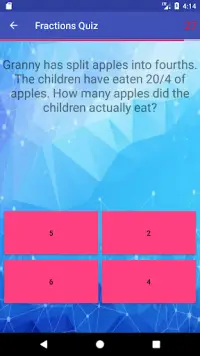 Fractions Math Quiz Screen Shot 4