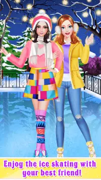 Winter Fun: Ice Skating Girls Screen Shot 4