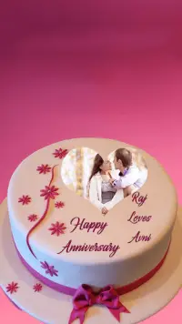 Name Photo On Anniversary Cake Screen Shot 2