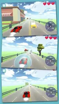 Turbo Cars 3D - Dodge jeu d'éviter les obstacles Screen Shot 1