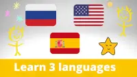 Learning words in 3 languages Screen Shot 2