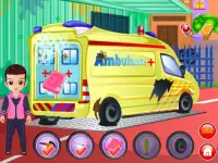 Ambulance wash cleaning games Screen Shot 4