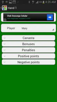 Canasta Score Screen Shot 1