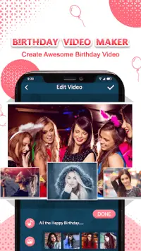 Birthday Video Maker with Song and Name Screen Shot 0