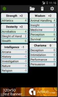 Fifth Edition Character Sheet Screen Shot 1