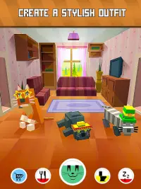 My Blocky Cat: Virtual Pet - try animal care game! Screen Shot 9