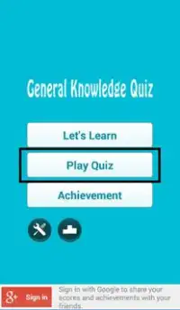 General Knowledge Quiz Screen Shot 0