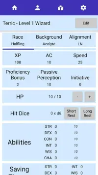 D&D Player Companion - Character Sheet & Dice App Screen Shot 1