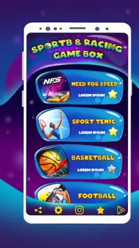 Sport Gamebox- 31 giochi offline di sport e corse Screen Shot 0
