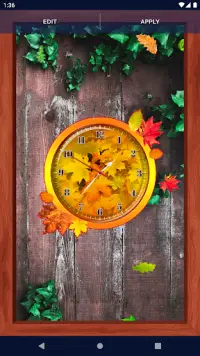 Forest Leaves Clock Wallpaper Screen Shot 2