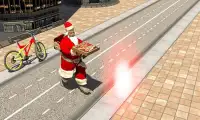 Bicycle Santa Christmas Pizza Delivery Screen Shot 3