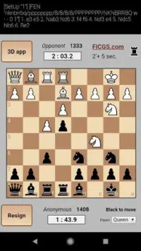 Chess 960 • FICGS play rated games online Screen Shot 1