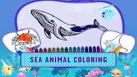 Sea World Animal Kids Games - naam puzzel kleuren Screen Shot 1