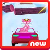 panther in pink racing car