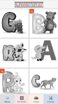Alphabets Picture - Pixel Art Screen Shot 0