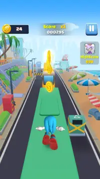 Blue Hedgehog Run: Fun Endless Running Game Screen Shot 1