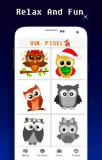 Owl Cute Color By Number - Pixel Art Screen Shot 3