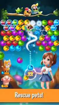 Bubble Fruit: Pet Bubble Shooter Games Screen Shot 1