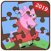 Pepa и Pig Jigsaw Puzzle Game для детей