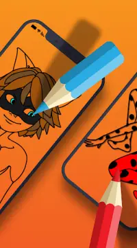 lady bug coloring cartoon cat game Screen Shot 2