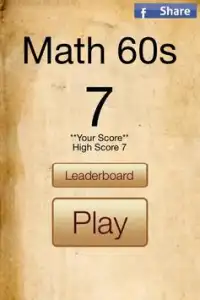 Math 60s Screen Shot 0