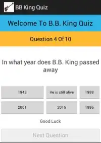 B.B. King Quiz Screen Shot 5