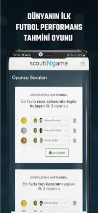 scoutiNgame - Futbol Performans Tahmini Oyunu Screen Shot 2