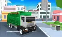 Blocky Garbage Truck Simulator Screen Shot 1