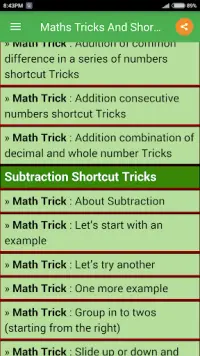 Maths Tricks And Shortcuts Screen Shot 1