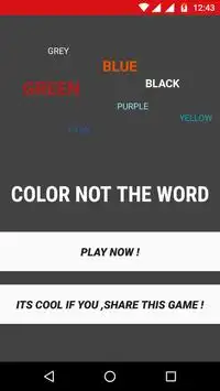 Color Not Word - Brain Puzzle and Booster Screen Shot 0
