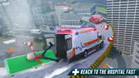 Stickman ambulancia Techo de salto - azotea trucos Screen Shot 1