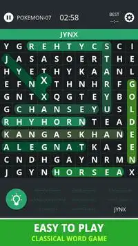Word Search Topic For Pokemon Screen Shot 1