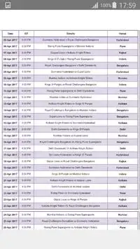 IPL Cricket Matches Schedule Screen Shot 1